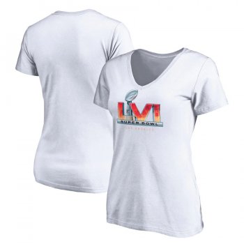 Women's Super Bowl LVI Fanatics BrandedHigh Logo V-Neck T-Shirt - White