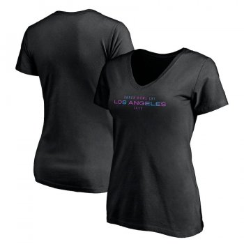 Women's Super Bowl LVI Fanatics BrandedCamera Zoom V-Neck T-Shirt - Black