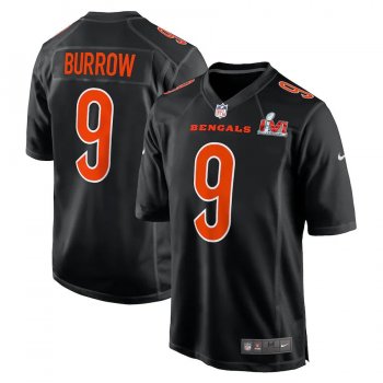 Men's Nike Joe Burrow Black Cincinnati Bengals Super Bowl LVI Bound Game Fashion Jersey