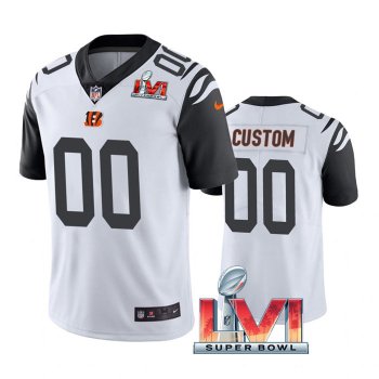 Custom Cincinnati Bengals White 2022 Super Bowl LVI Color Rush Limited Stitched Jersey For Men