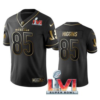 Tee Higgins Cincinnati Bengals Black Golden 2022 Super Bowl LVI Vapor Limited Jersey For Men