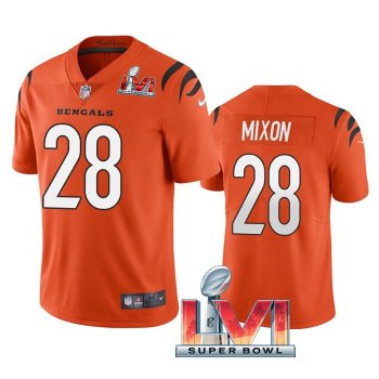 Joe Mixon Cincinnati Bengals Orange 2022 Super Bowl LVI Vapor Limited Stitched Jersey For Men