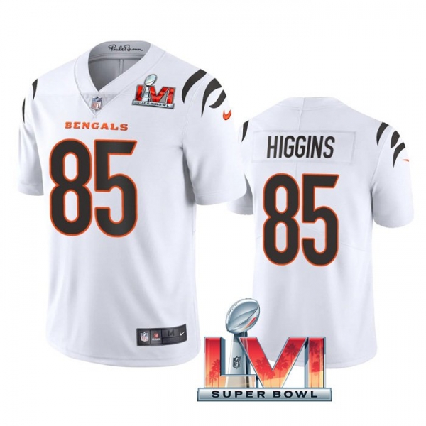 Tee Higgins Cincinnati Bengals White 2022 Super Bowl LVI Vapor Limited Stitched Jersey For Men