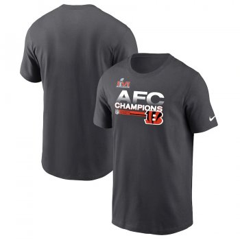 Men's Cincinnati Bengals Nike Anthracite 2021 AFC Champions Locker Room Trophy Collection T-Shirt