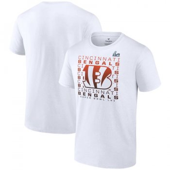 Men's Cincinnati Bengals Fanatics Branded White Super Bowl LVI Bound Color Fade Repeat T-Shirt