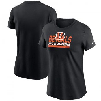 Women's Cincinnati Bengals Nike Black 2021 AFC Champions T-Shirt