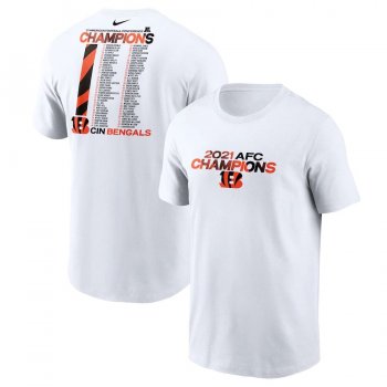 Men's Cincinnati Bengals Nike White 2021 AFC Champions Roster T-Shirt