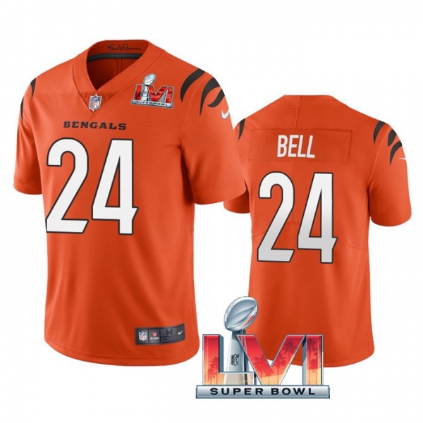 Vonn Bell Cincinnati Bengals Orange 2022 Super Bowl LVI Vapor Limited Stitched Jersey For Men