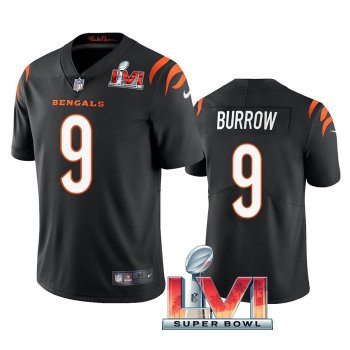 Joe Burrow Cincinnati Bengals Black 2022 Super Bowl LVI Vapor Limited Stitched Jersey For Men