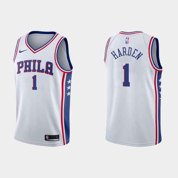 Philadelphia 76ers James Harden #1 Association Edition White Jersey Swingman