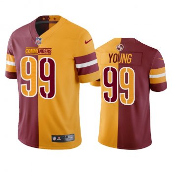 Washington Commanders Chase Young Burgundy Gold Split Jersey