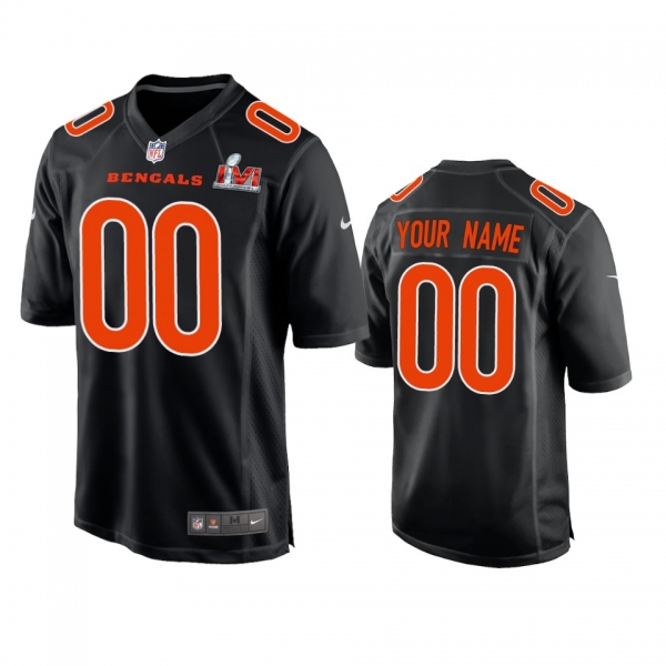 Men's Super Bowl 56 Custom Black Game Fashion Jersey