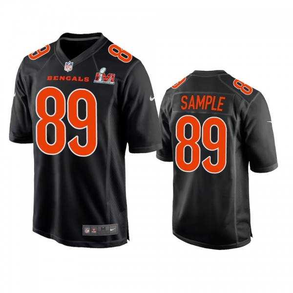 Men's Super Bowl 56 Drew Sample Black Game Fashion Jersey