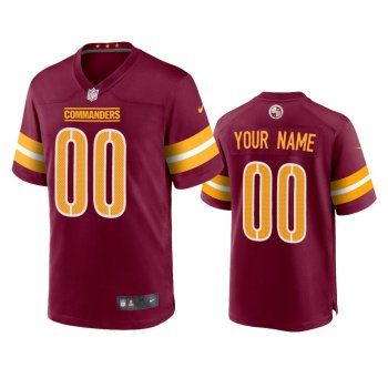 Washington Commanders Custom Burgundy Game Jersey