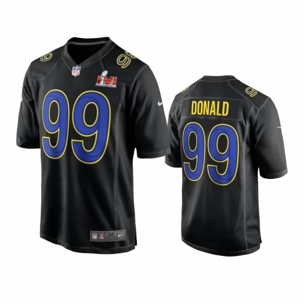 Men's Super Bowl 56 Aaron Donald Black Game Fashion Jersey