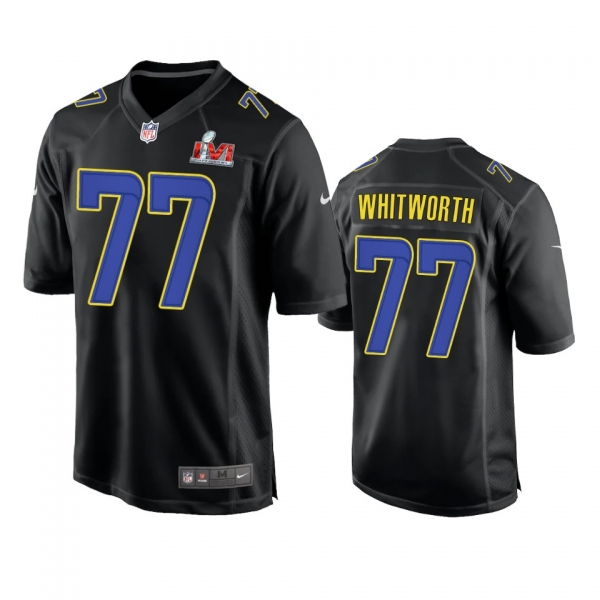 Men's Super Bowl 56 Andrew Whitworth Black Game Fashion Jersey