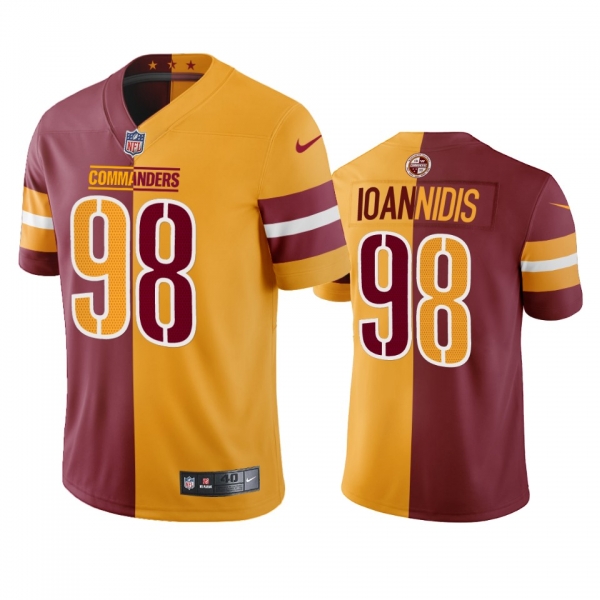 Washington Commanders Matt Ioannidis Burgundy Gold Split Jersey