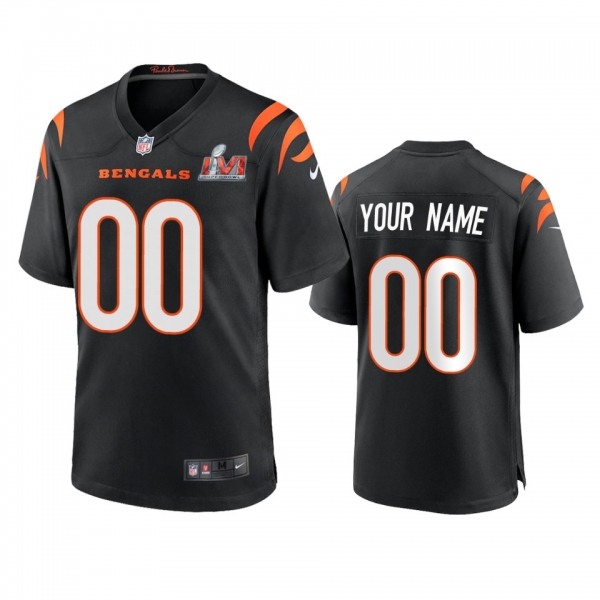 Cincinnati Bengals Custom Black Super Bowl LVI Game Jersey