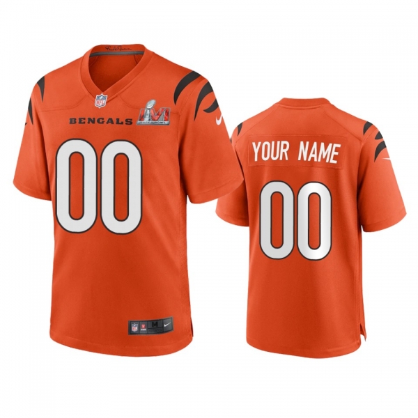 Cincinnati Bengals Custom Orange Super Bowl LVI Game Jersey