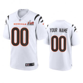 Cincinnati Bengals Custom White Super Bowl LVI Game Jersey