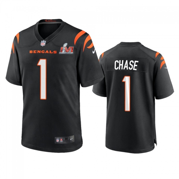 Cincinnati Bengals Ja'Marr Chase Black Super Bowl LVI Game Jersey