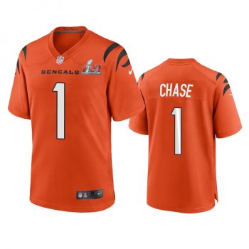 Cincinnati Bengals Ja'Marr Chase Orange Super Bowl LVI Game Jersey