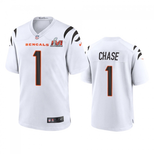 Cincinnati Bengals Ja'Marr Chase White Super Bowl LVI Game Jersey