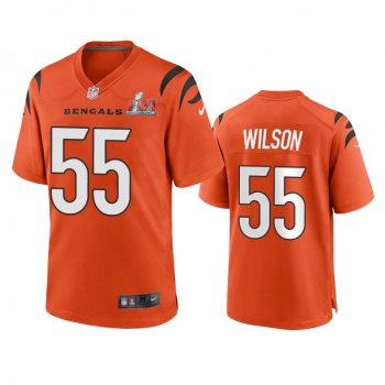 Cincinnati Bengals Logan Wilson Orange Super Bowl LVI Game Jersey