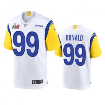 Los Angeles Rams Aaron Donald White Super Bowl LVI Game Jersey