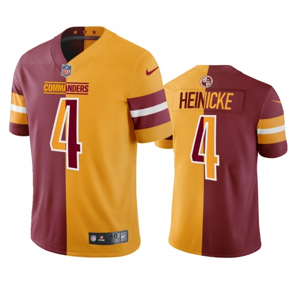 Washington Commanders Taylor Heinicke Burgundy Gold Split Jersey