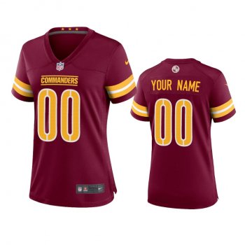 Women's Washington Commanders Custom Burgundy Game Jersey