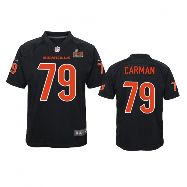 Youth Bengals Jackson Carman Black Super Bowl LVI Game Fashion Jersey