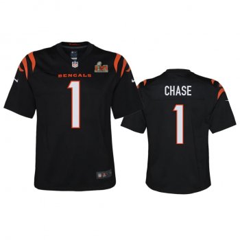 Youth Bengals Ja'Marr Chase Black Super Bowl LVI Game Jersey