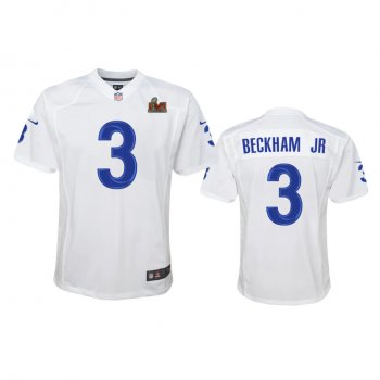 Youth Rams Odell Beckham Jr. White Super Bowl LVI Game Fashion Jersey