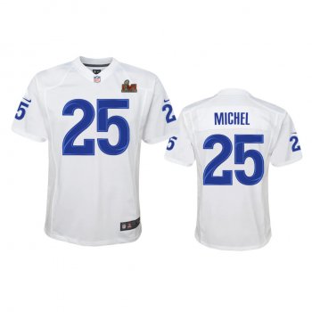 Youth Rams Sony Michel White Super Bowl LVI Game Fashion Jersey