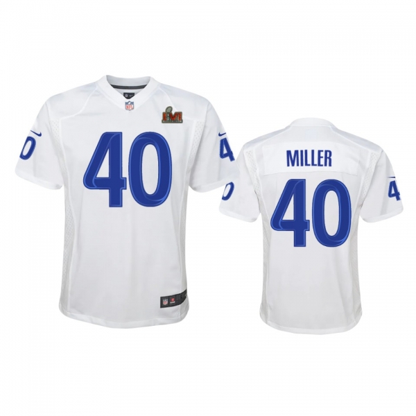 Youth Rams Von Miller White Super Bowl LVI Game Fashion Jersey