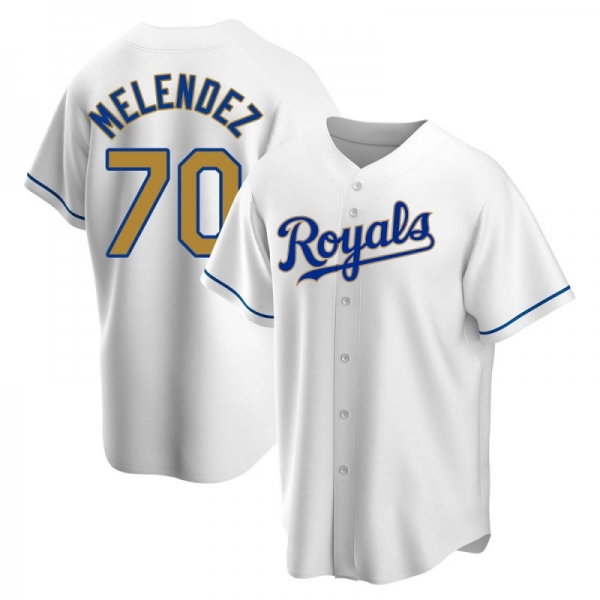 Youth Gold Replica MJ Melendez Kansas City White Home Jersey