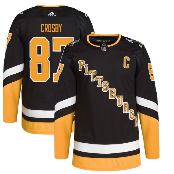 adidas Sidney Crosby Pittsburgh Penguins Black 2021/22 Alternate Primegreen Authentic Pro Player Jersey