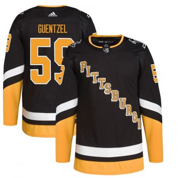 adidas Jake Guentzel Pittsburgh Penguins Black 2021/22 Alternate Primegreen Authentic Pro Player Jersey