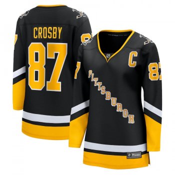 Women's Fanatics Branded Sidney Crosby Pittsburgh Penguins Black 2021/22 Alternate Premier Breakaway Player Jersey