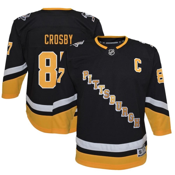 Youth Sidney Crosby Pittsburgh Penguins Black 2021/22 Alternate Premier Player Jersey