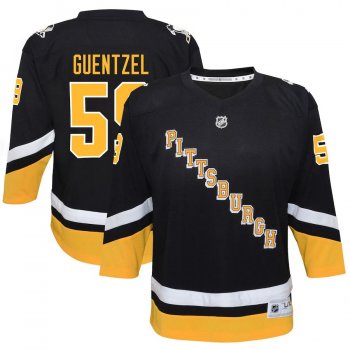 Youth Jake Guentzel Pittsburgh PenguinsBlack 2021/22 Alternate Replica Player Jersey