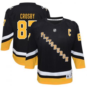 Youth Sidney Crosby Pittsburgh PenguinsBlack 2021/22 Alternate Replica Player Jersey