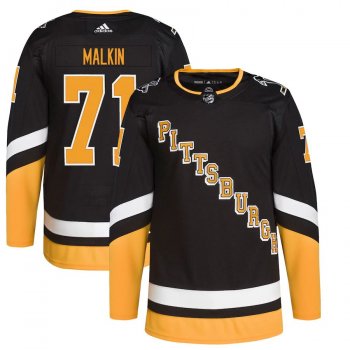 adidas Evgeni Malkin Pittsburgh Penguins Black 2021/22 Alternate Primegreen Authentic Pro Player Jersey