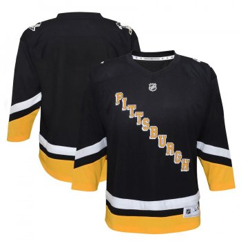 Youth Pittsburgh PenguinsBlack 2021/22 Alternate Replica Jersey