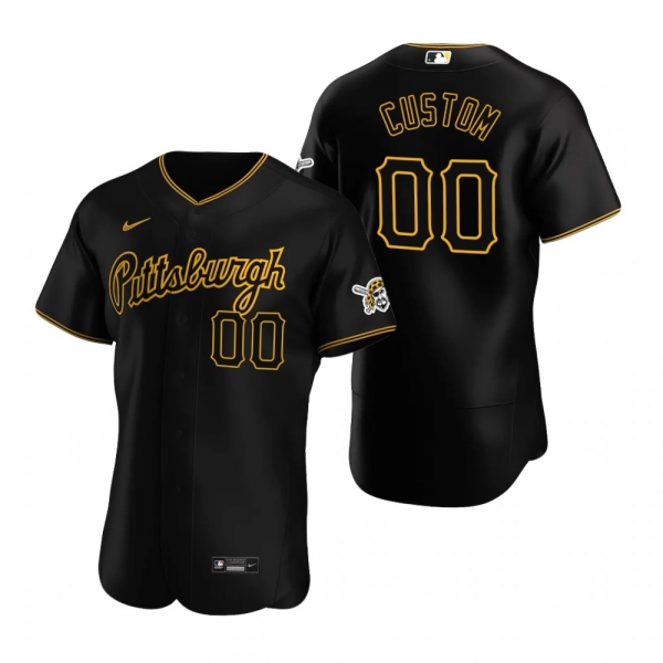 Men's Pittsburgh Pirates Custom Black Authentic Alternate Jersey