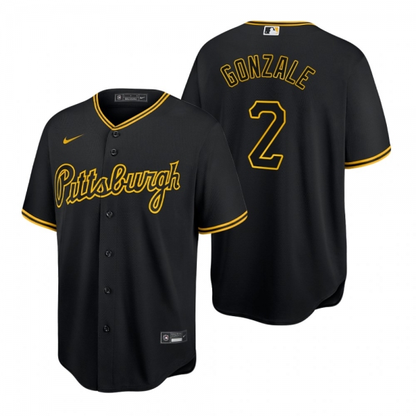 Pittsburgh Pirates Erik Gonzalez Black Replica Baseball Jersey