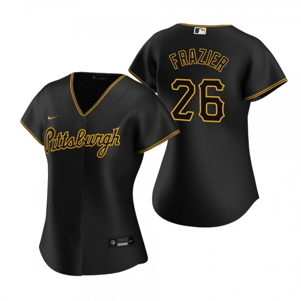 Women's Pittsburgh Pirates Adam Frazier Black Replica Alternate Jersey