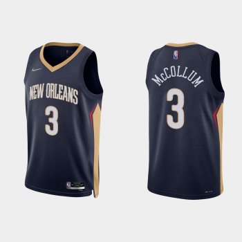 New Orleans Pelicans No. 3 C.J. McCollum 75th Anniversary Icon Navy Jersey