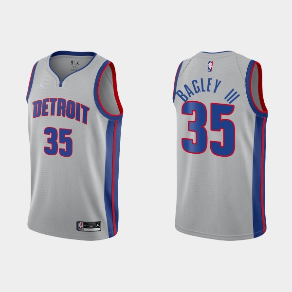 Detroit Pistons Marvin Bagley III #35 Silver Statement Edition Jersey Swingman